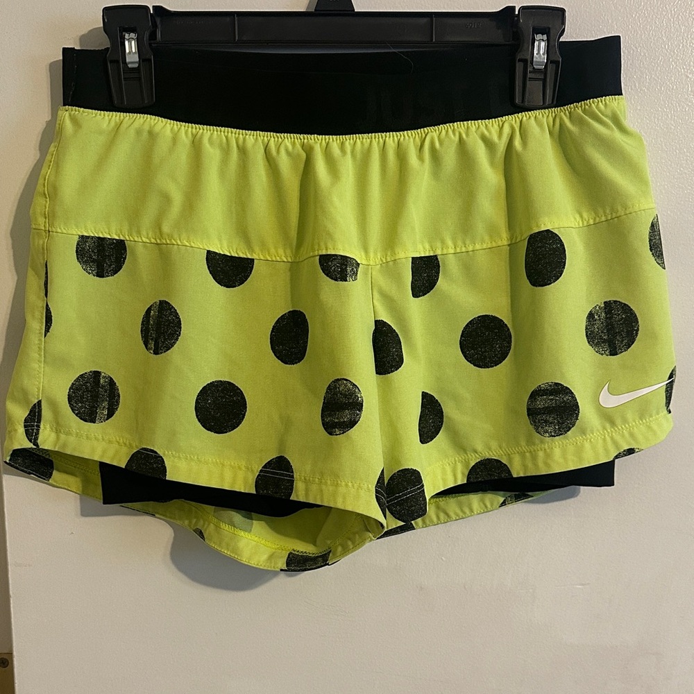 Nike Neon Green and Black Polka Dot Shorts